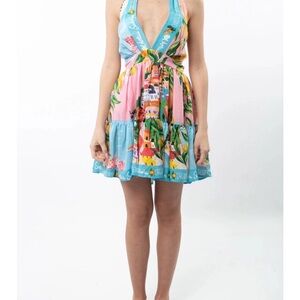 Antica Sartoria capri by the sea Vibrant Backless Sundress NWT O/S